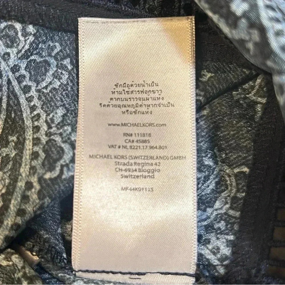 Michael Kors Navy Blue Paisley Print Blouse - Picture 6 of 11